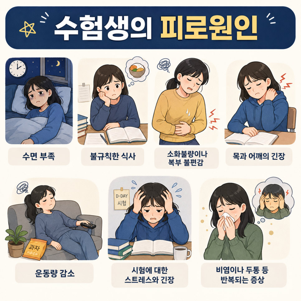 수험생 피로에 영향을 줄 수 있는 요인