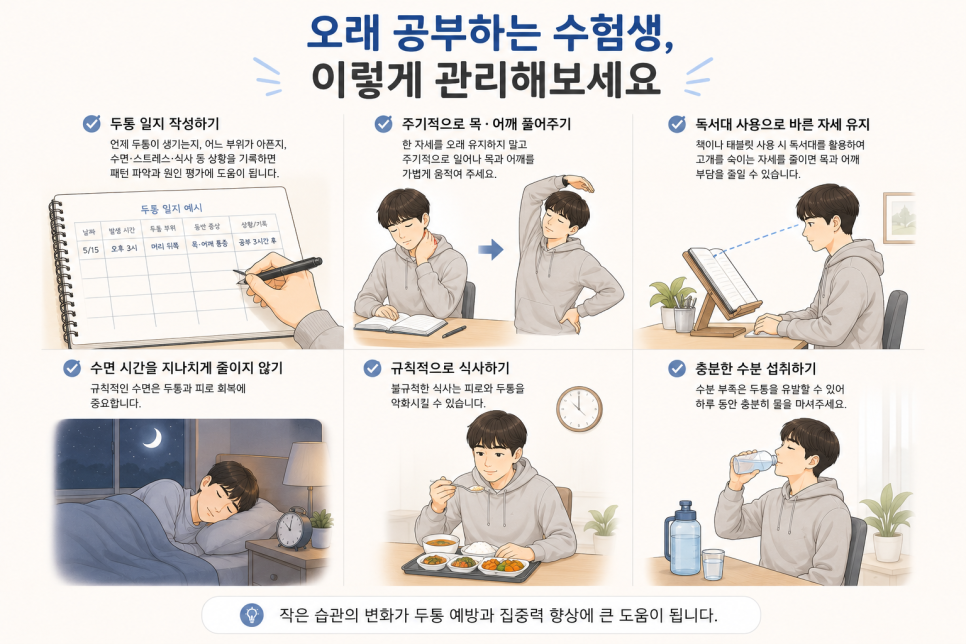 수험생 두통과 자세 생활관리