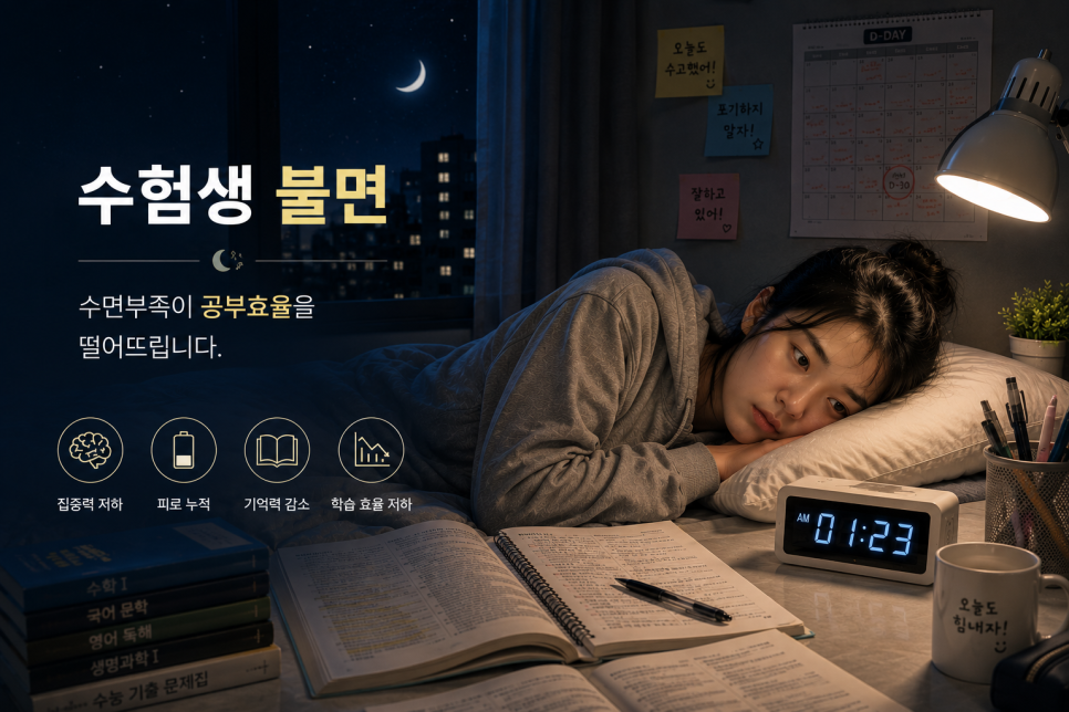 잠들기 어려워하는 수험생