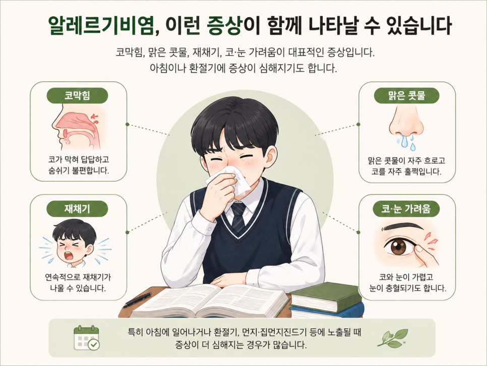 알레르기비염의 주요 증상