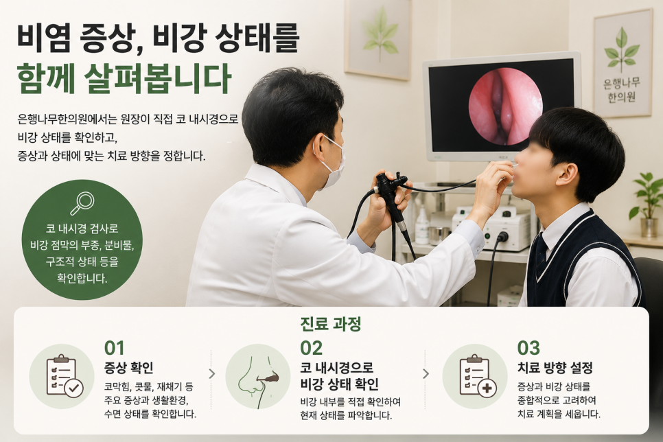 코 내시경을 이용한 비강 상태 확인