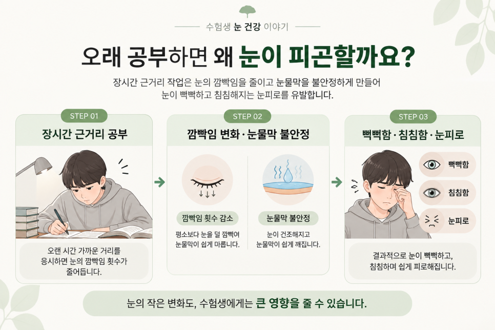 수험생 눈피로가 생기는 원인