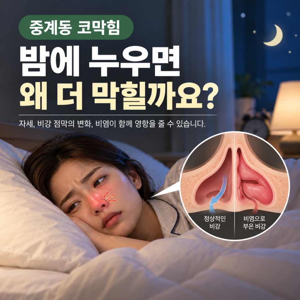 중계동 코막힘, 밤에 누우면 코가 더 막히는 이유는? 관련 이미지 1